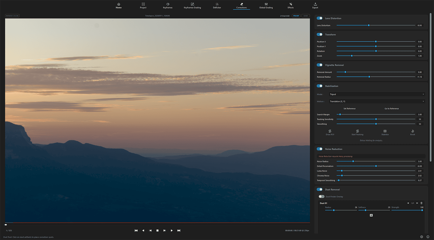 Cinematic effects panel featuring Orton Glow, Dehaze, and Tilt-Shift blur
