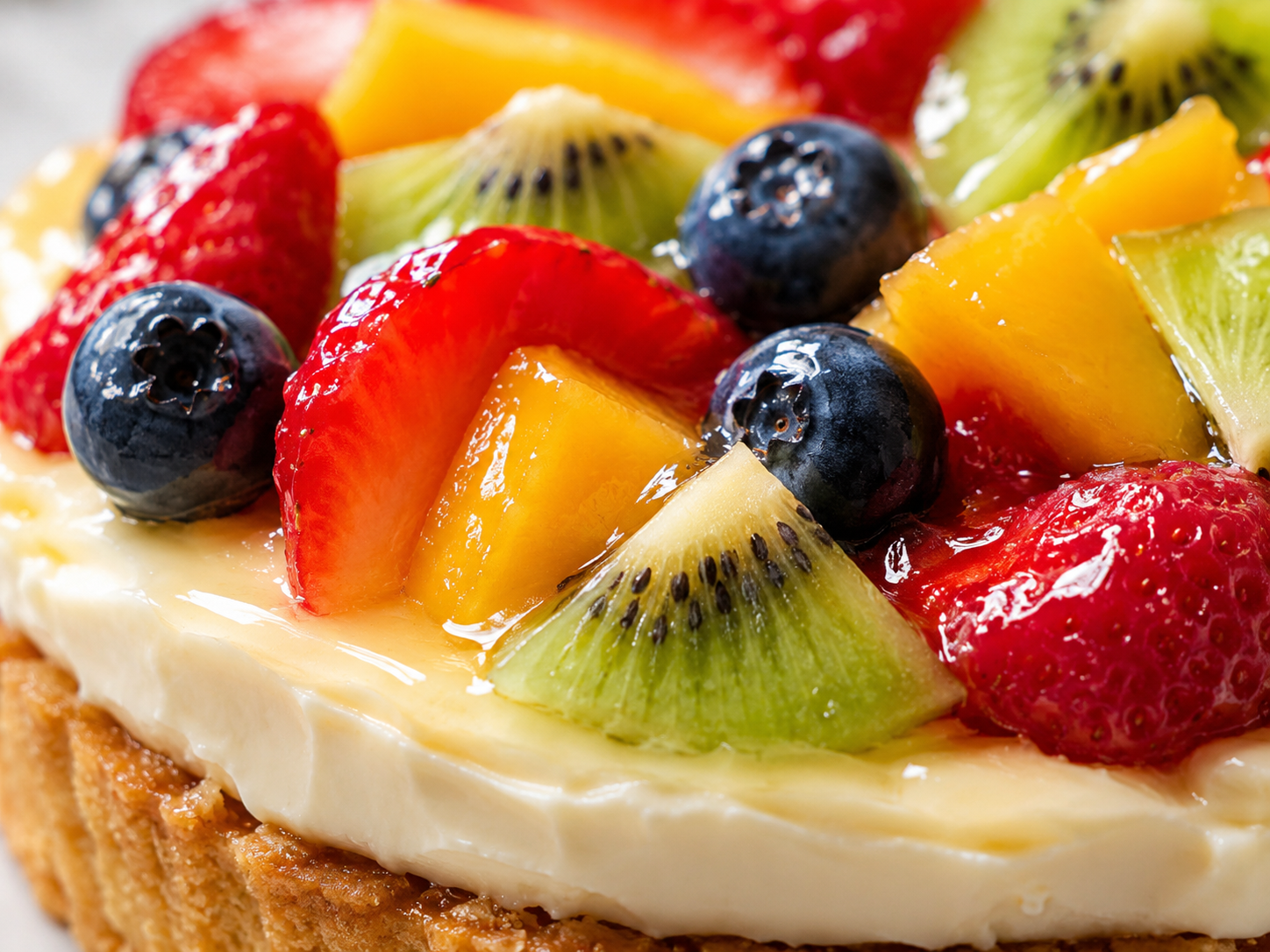 close up de una tarta de frutas para ejemplificar el copywriting gastronomico