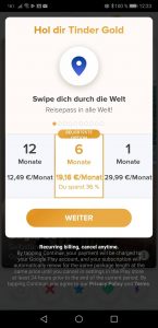 Tinder will einem immer Gold verkaufen...