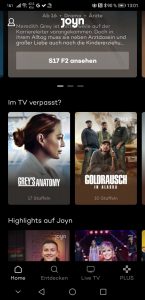 Neuestes Kind im Mediatheken-Block: Joyn (Screenshot)