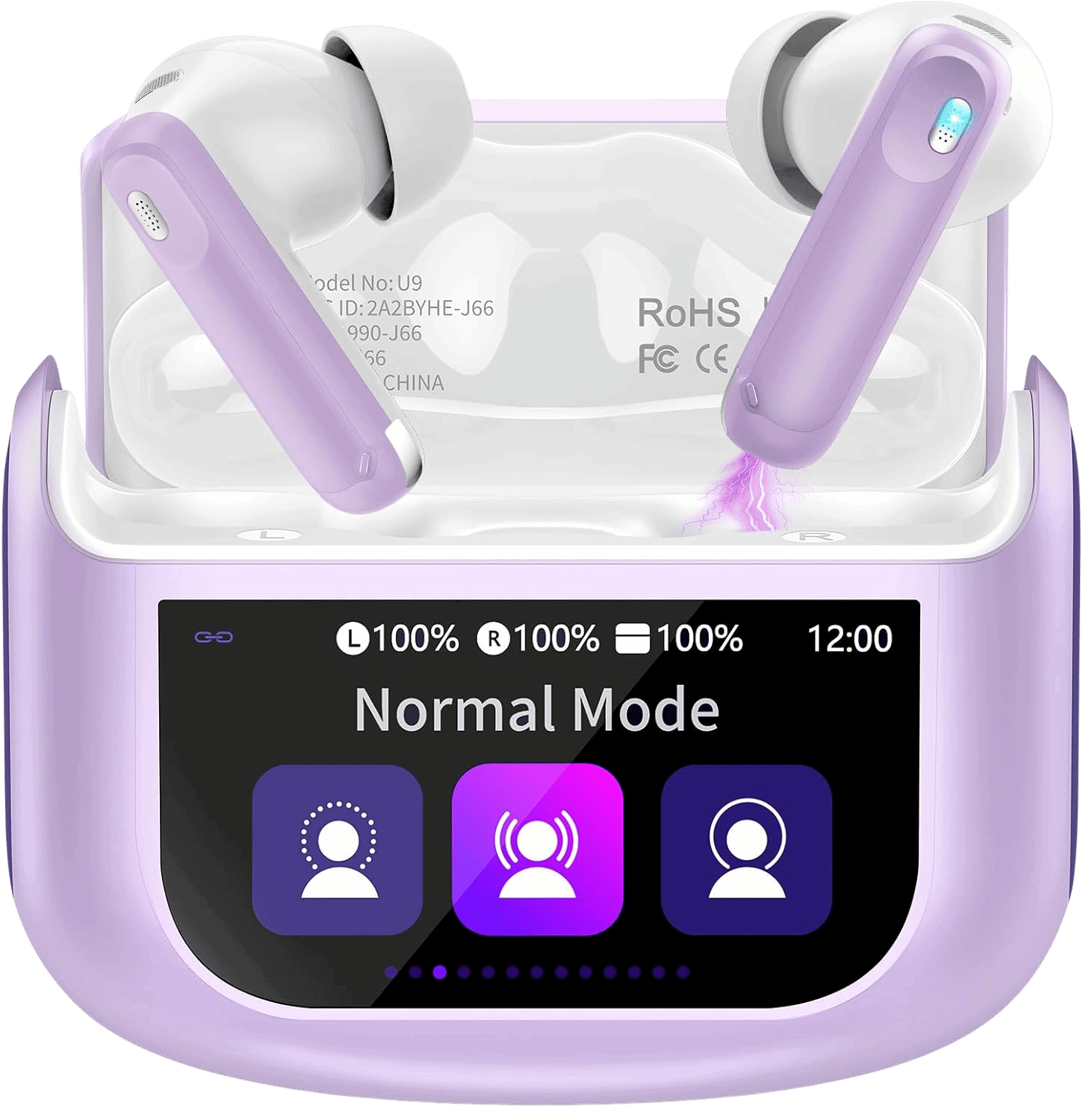 THUNELEC Earbuds with Smart Touch Screen & ANC