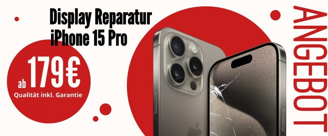 iPhone 15 Pro Display Reparatur Düsseldorf bei Blitz-Repair – Service in der Derendorfer Str. 23
