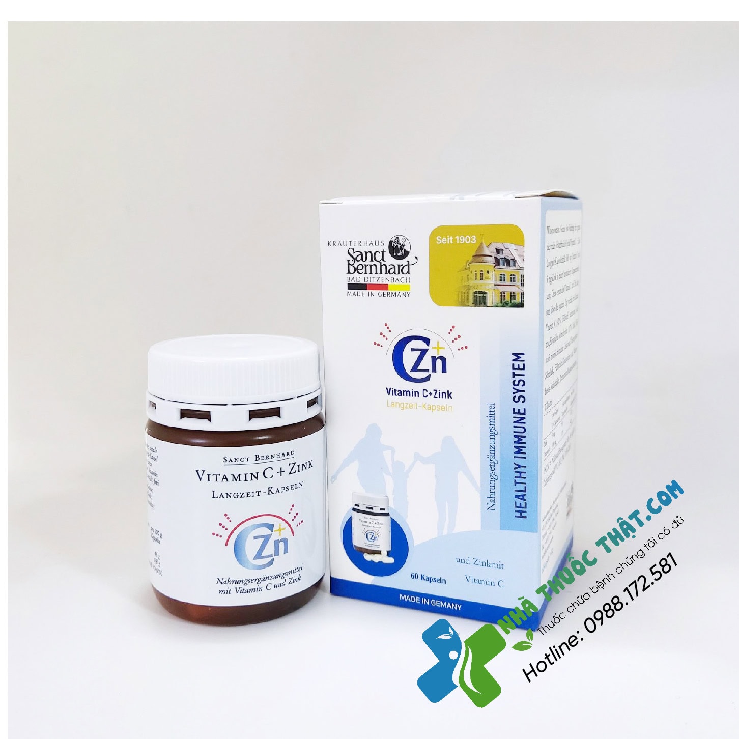 Vitamin C Zink Hộp 60 Viên - Viên Uống Tăng Cường Sức Đề Kháng
