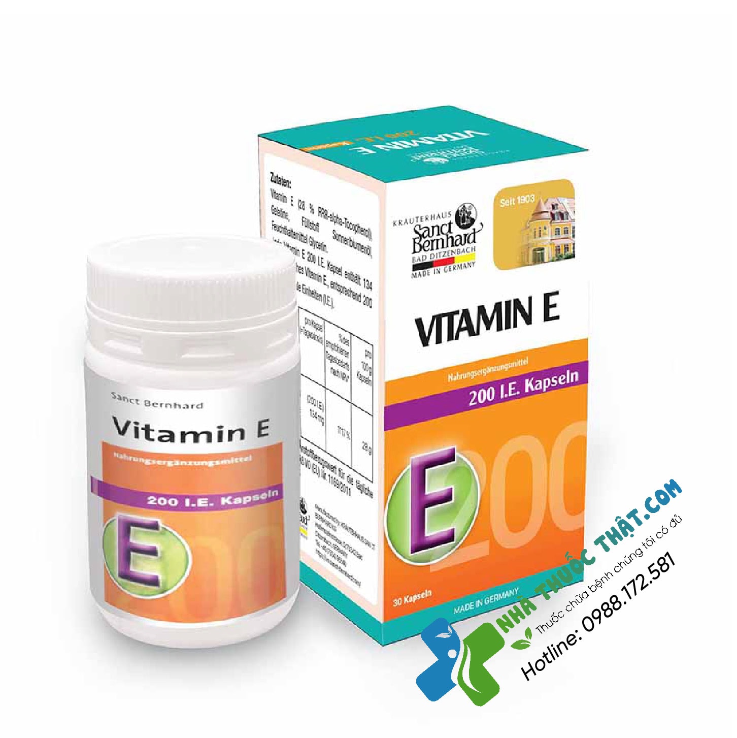Vitamin E 200 I.E Kapseln Hộp 30 Viên - Viên Uống Bổ Sung Vitamin E