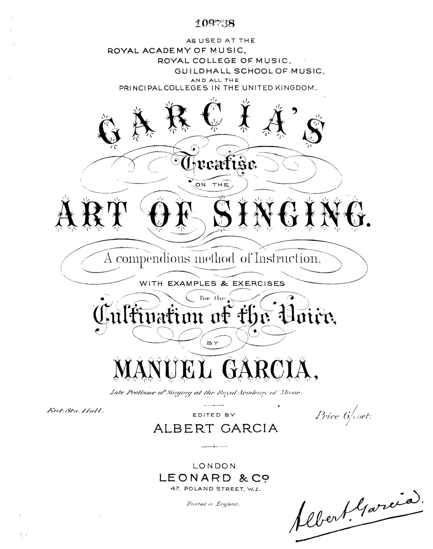 Manuel Garcia - Art of Singing - Bel Canto Treatise