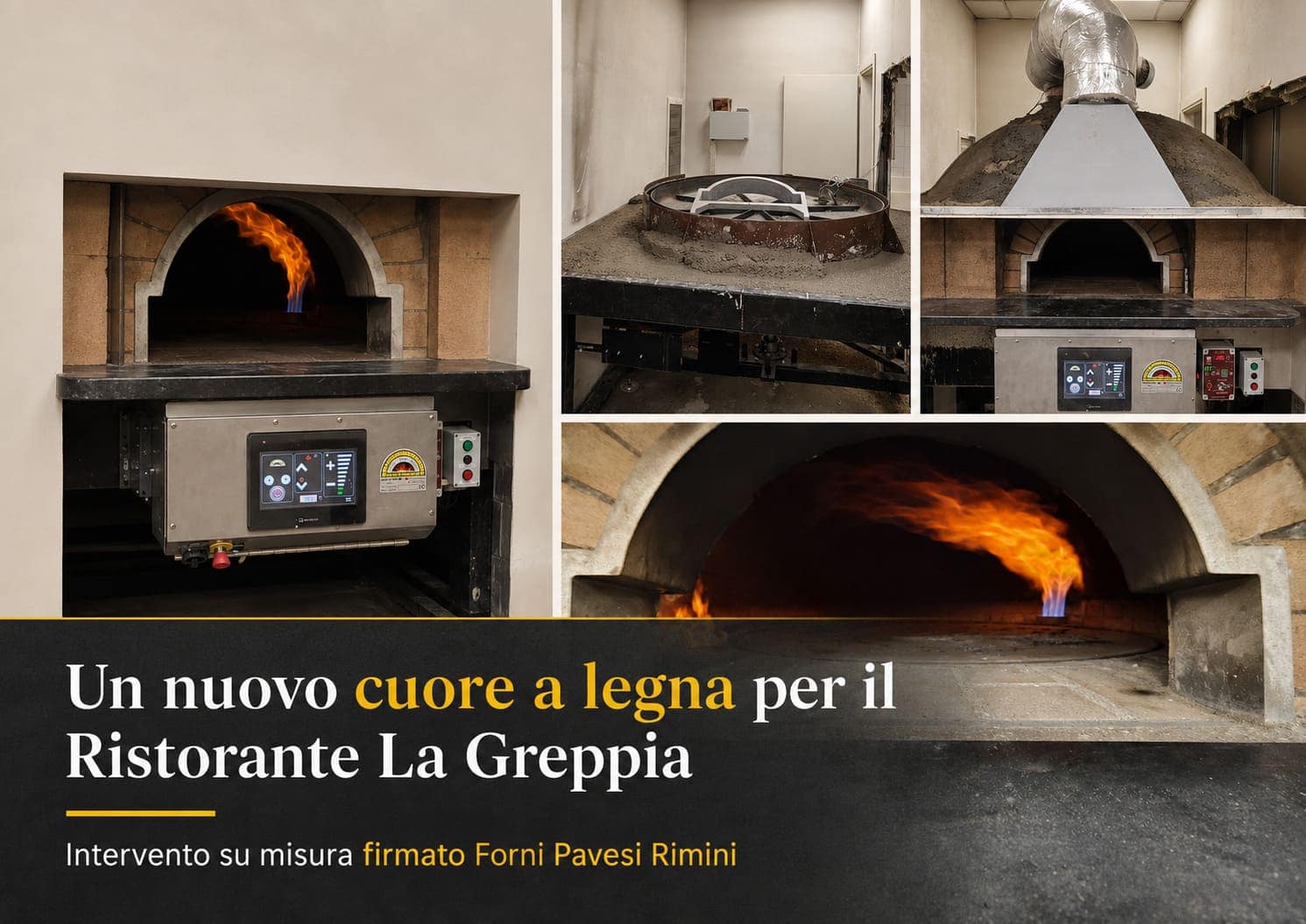 Nuovo forno a legna per La Greppia ristorante a Rimini