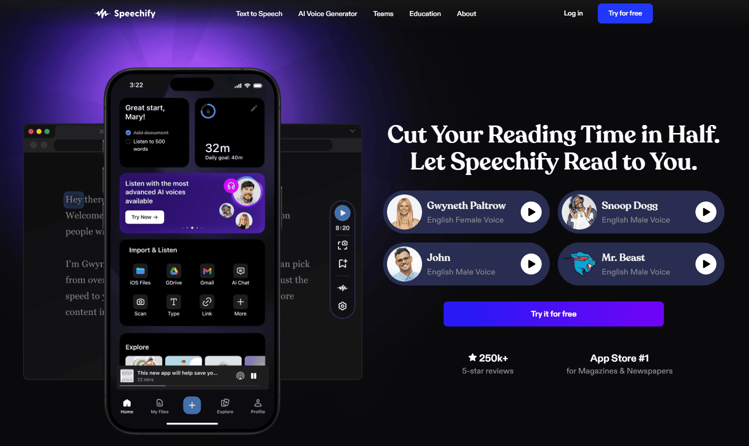 Speechify – AI-Powered Text-to-Speech Tool