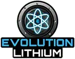 Evolution Lithium logo with atomic design