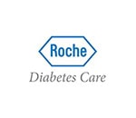 Black and blue logo of Roche Diabetes Care
