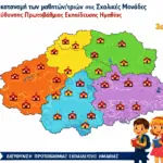 Χωροταξική κατανομή των μαθητών στις Σχολικές Μονάδες της Διεύθυνσης Πρωτοβάθμιας Εκπαίδευσης Ημαθίας