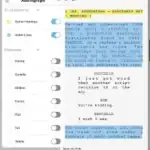 Script rehearsal app interface with highlighted dialogue and playback options.”