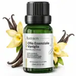 Flacone di olio essenziale di Vaniglia Bourbon AMYRON ottenuto da Vanilla planifolia del Madagascar