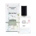 Profumo naturale alla rosa damascena Rêve de Rose Amyron con flacone da 30 ml e confezione botanica artigianale.