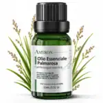 Olio essenziale puro di Palmarosa AMYRON da 15 ml con fiori e foglie di Cymbopogon martinii