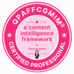 Badge QPAFFCGMIM® Certified Professional, content intelligence framework van Chantal Smink