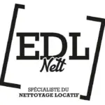 Logo EDL Nett en noir et anthracite avec typographie moderne et mention spécialiste du nettoyage locatif.