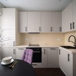 Фронтальная съемка кухни в Митино