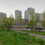 Панорамный вид с моста на набережную Марка Шагала и архитектуру Даниловского района фотограф Кирилл Толль