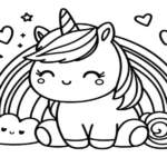 einhorn regenbogen ausmalbild zum ausdrucken und online ausmalen