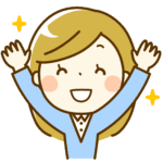 大喜びの女性