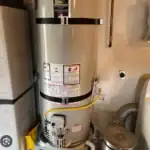 Newly installed gas water heater up to code by Murrieta plumber