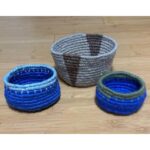 Baskets coiled with yarn