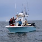 Fisherman on Boat Fishing for Tuna