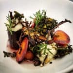 Mushroom caramel and amino glazed TX purple carrots