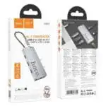 HOCO HB51 — מתאם USB-C 6-ב-1 (HDMI 4K + PD 100W + 3×USB-A + LAN RJ-45)