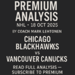 Chicago Blackhawks vs Vancouver Canucks by Coach Mark Lehtonen