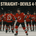 New Jersey Devils celebrate sixth straight win after 4-1 victory over Minnesota Wild