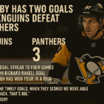 Sidney Crosby celebrates after scoring against the Florida Panthers