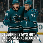 Celebrini Leads Sharks to 6-5 OT Win Over Wild
