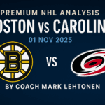 Premium NHL Analysis BOSTON vs CAROLINA By Coach Mark Lehtonen