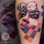 arc tetoválás, face tattoo
