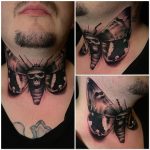 nyak éjszakai lepke tetoválás, neck night butterfly tattoo