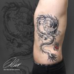 sárkány oldal tetoválás, dragon page tattoo
