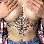 mandala mellkas színes tetoválás, mandala chest with colorful tattoos