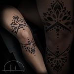mandala fekete fehér tetoválás Budapest, mandala black and white tattoo Budapest