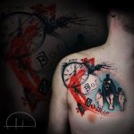 család idő születés egység boldogság trash polka tetoválás, family time birth unity happiness trash polka tattoo