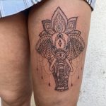 elefánt manadala Inidai tetoválás Budapest, elephant manadala Inida tattoo Budapest