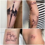 macska kismacska cica sárkány falevél felirat tetoválás Budapest, cat kitten kitten dragon tree leaf lettering tattoo Budapest