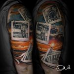 realisztikus fotó tetoválás emlék család apa régmúlt idők tetoválás, realistic photo tattoo memory family father long ago tattoo