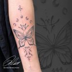 pillangó lepke négy számok fekete fehér tetoválás, butterfly butterfly four numbers black white tattoo