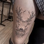 szarvas állatos tetoválás Budapest, deer animal tattoo Budapest