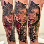 realisztikus mese portré színes tetoválás Budapest, realistic fairytale portrait colorful tattoo Budapest