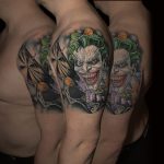 Joker Batman realisztikus színes film tetoválás,Joker Batman Realistic Color Movie Tattoo
