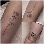 rózsa tavaszi virág számok tetoválás Budapest, rose spring flower numbers tattoo Budapest