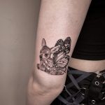 őzike pillangó tetoválás Budapest, doe butterfly tattoo Budapest