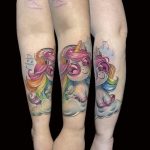 poni egyszarvú színes mesefigura tetoválás, pony unicorn colorful fairy tale character tattoo